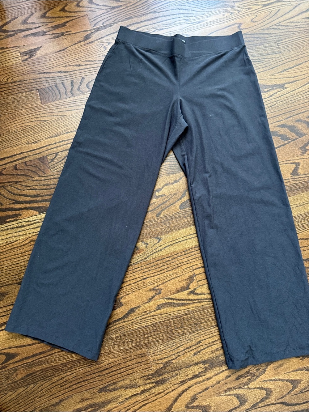 Eileen Fisher Dark Gray Wide-Leg Pull-On Pants